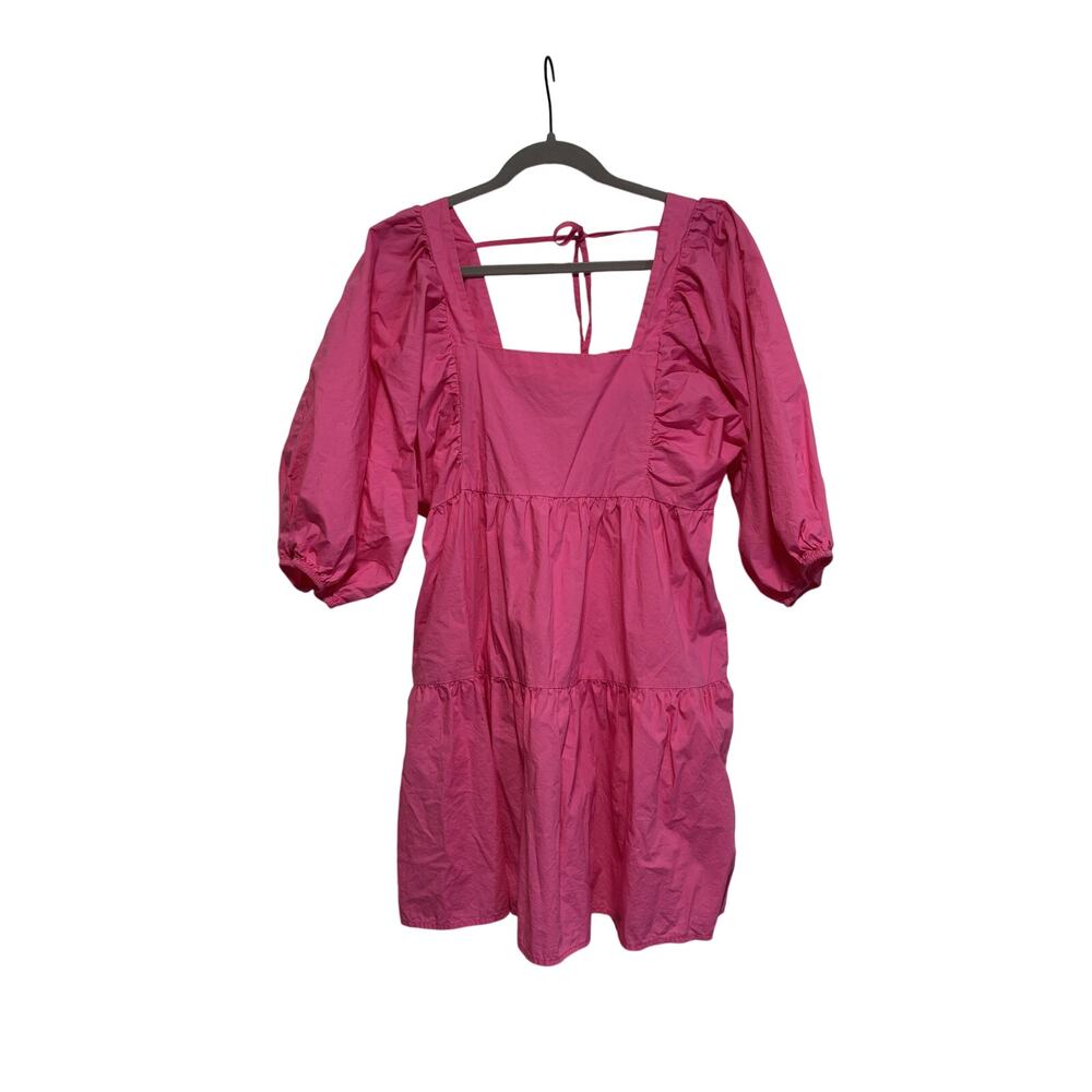 A New Day Pink Puff Sleeve Dress Small - Picture 2 of 9